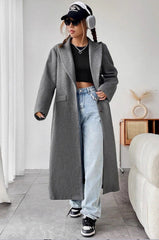 Minimalist Wool Duster Coat Grey / S
