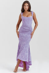 Stretch Mesh Jacquard Mermaid Formal Dress