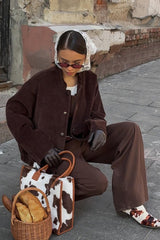 Stand Collar Single-Breasted Jacket