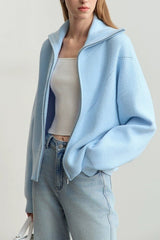 Slouchy High Neck Loose Solid Sweater