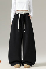 Fleece Lined Draped Curved Knit Pants
