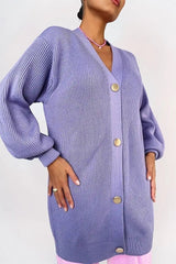Solid Color Relaxed Knit Cardigan