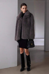 Solid Faux Fur Winter Coat coats