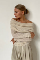 Slim Fit Off-Shoulder Knit Top