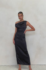 Solid Sleeveless Asymmetric Formal Dress