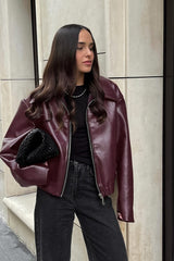 Stylish Matte PU Moto Jacket