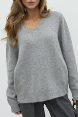 Soft V Neck Relaxed Fit Sweater