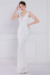 Beaded Floral Sequin Mermaid Party Dress