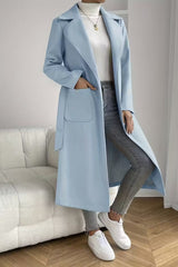 Long Pocket Notch Lapel Overcoat