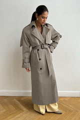 Long Cotton Vintage Tied Relaxed Overcoat