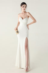 Strapless Sweetheart Pleated Party Dress