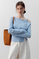 Asymmetric Neckline Elegant Knit Top