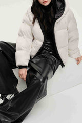 Cozy Hooded Insulated Puffer Jacket S / White