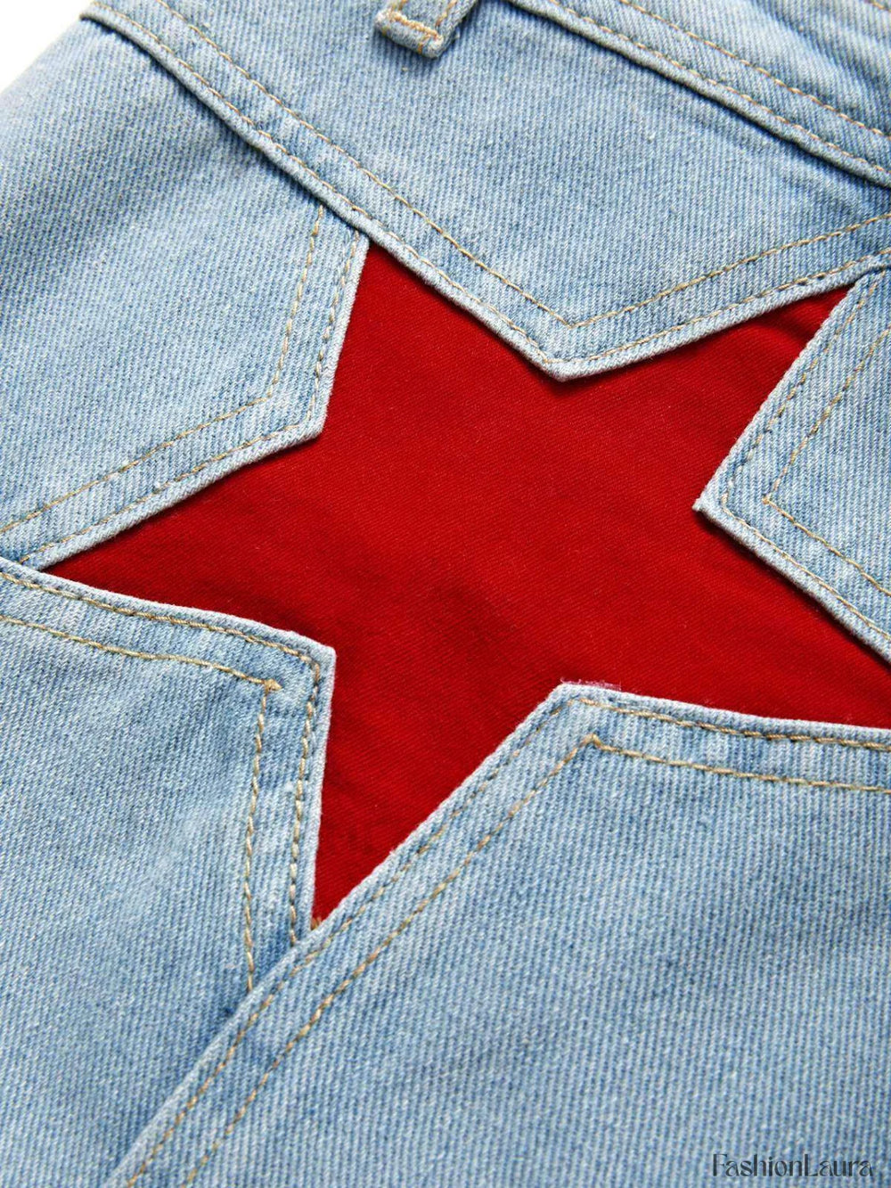 Back Star Patchwork Flare Jeans Flare Jeans