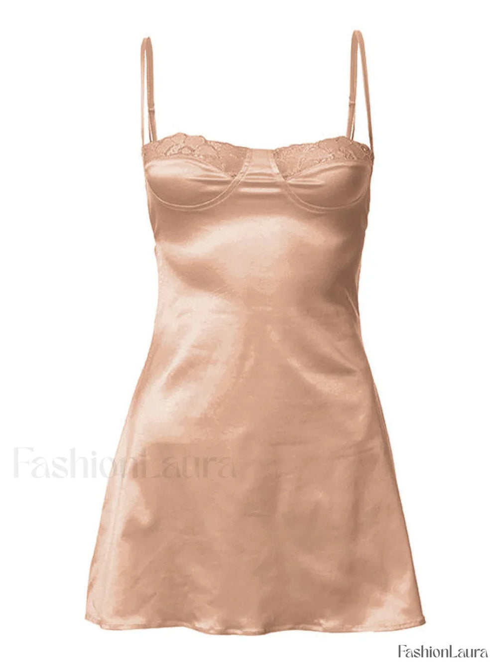 Backless Lace Paneled Slip Mini Dress Mini Dresses