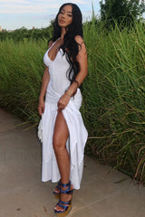 Backless Neck Strap Hip Skirt Suit Maxi Dress