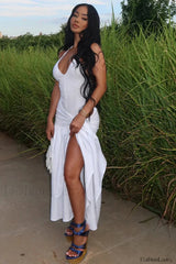 Backless Neck Strap Hip Skirt Suit Maxi Dress