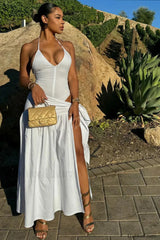 Backless Neck Strap Hip Skirt Suit Maxi Dress