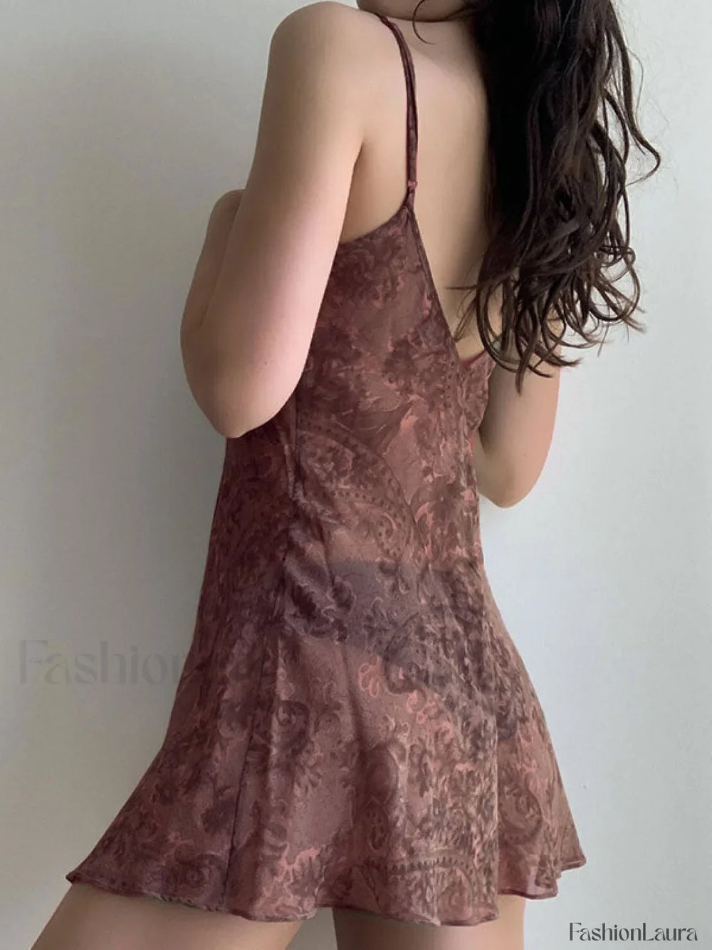 Backless Printed Slip Mini Dress Mini Dresses