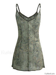 Backless Printed Slip Mini Dress Mini Dresses