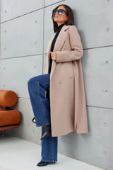 Double Breasted V-Neck Casual Wool Overcoat