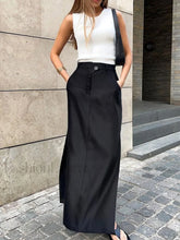 Basic Buttoned Graceful Maxi Skirt Black / XS Skirts