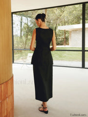 Basic Linen Graceful Blends Solid Vest Vests