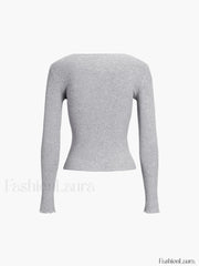 Basic Piping Graceful Long Sleeve Top T Shirts