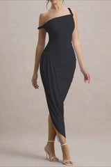 Asymmetrical Bodycon Maxi Party Dress