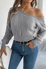 Off Shoulder Knit Pullover Sweater