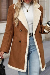 Suede Wool Blend Mid Length Overcoat