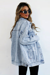 Distressed Utility Denim Jacket