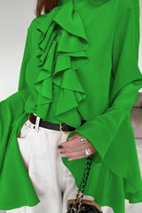 Chiffon Flare Sleeve Blouse