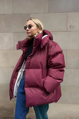 Heavy Duty Zipped Hooded Puffer Jacket
