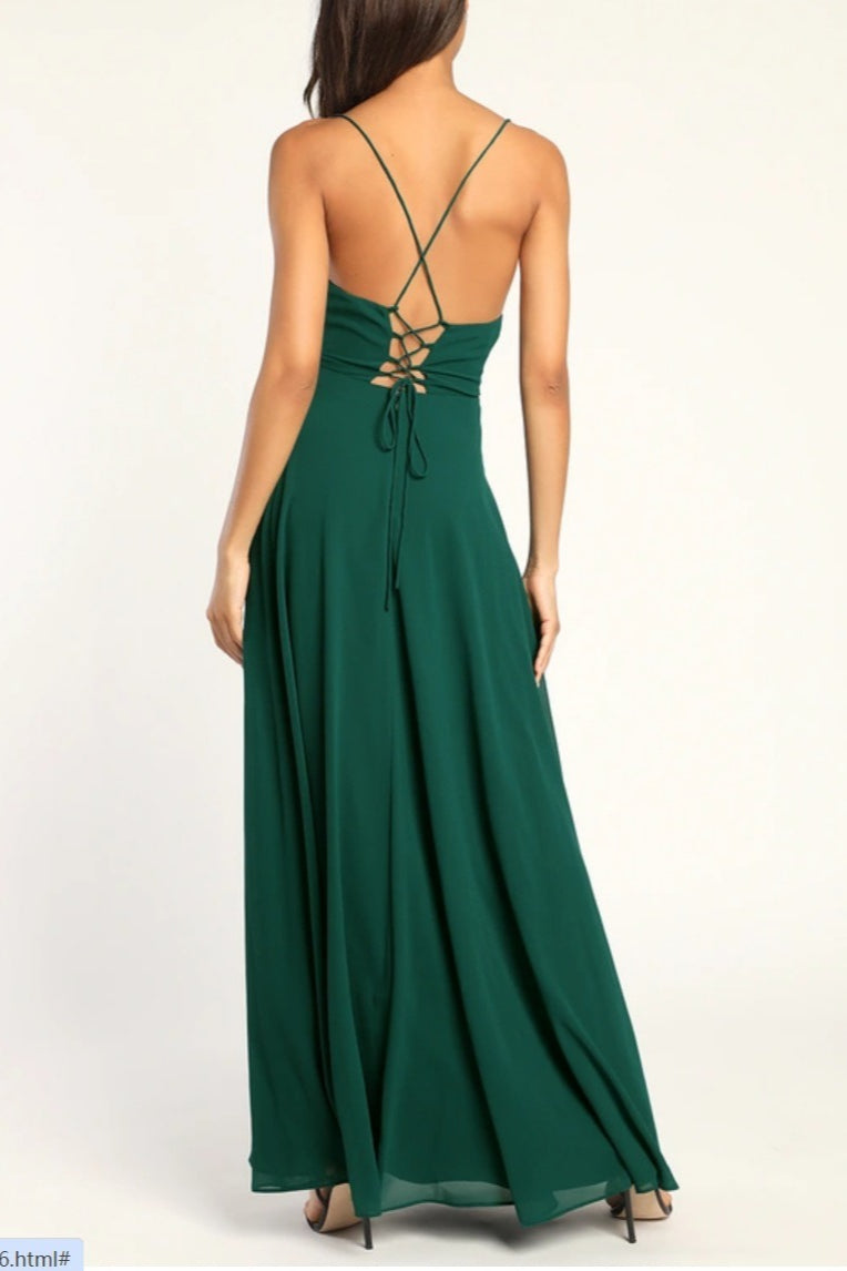 Sexy Halter Backless Maxi Formal Dress