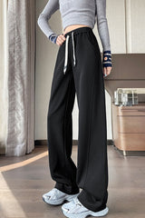 Draped Wide Leg Plush Knit Pants