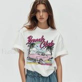 Beach Club Tropical Vacation Graphic T Shirt