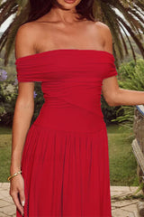 Black One Shoulder Off The Shoulder Tube Top Maxi Dress