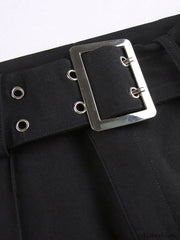 Buckle Belted Flare Leg Pants Flare Leg Pants