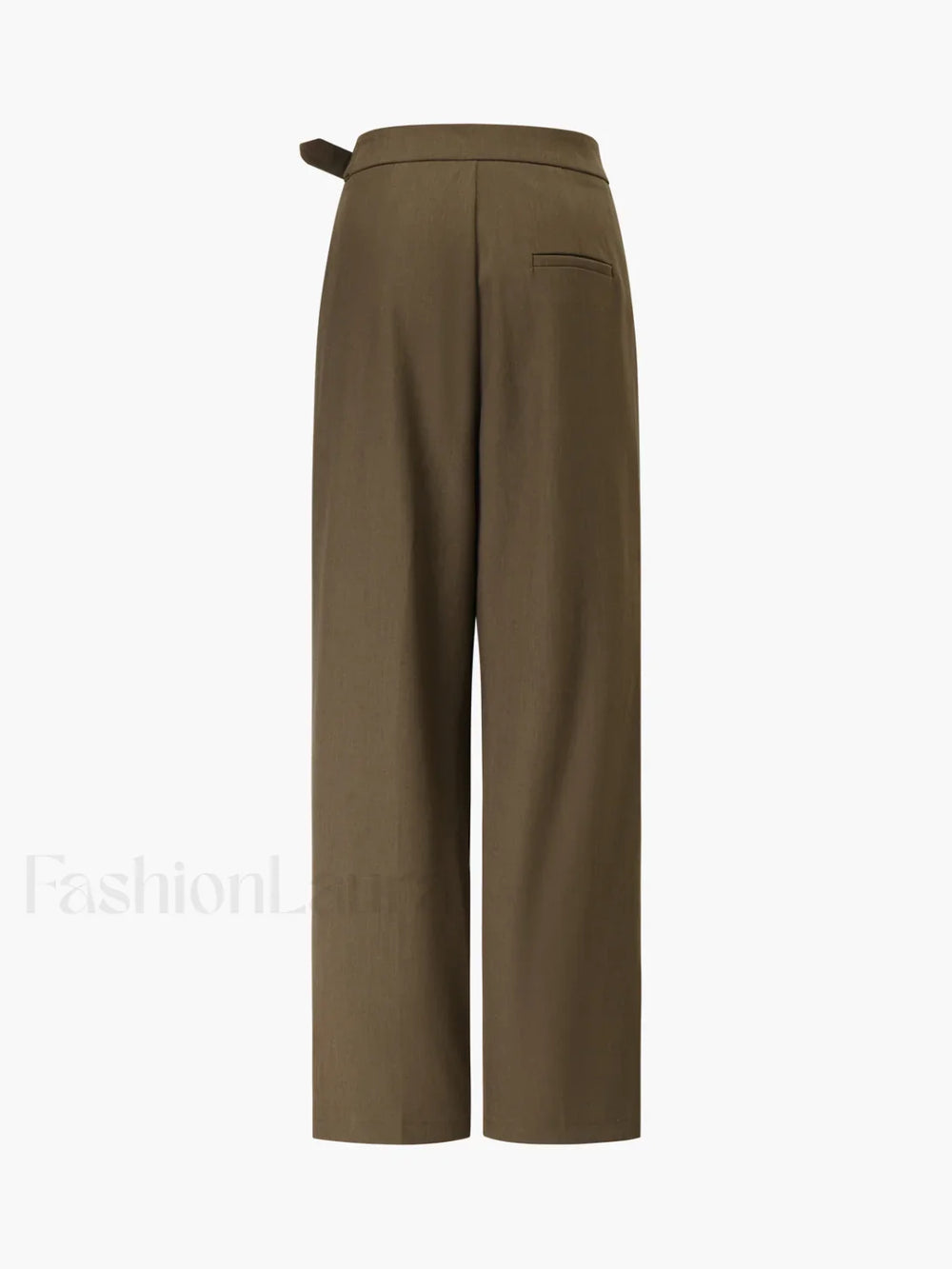 Business Casual Belted Trendy Straight Leg Dress Pants Pants