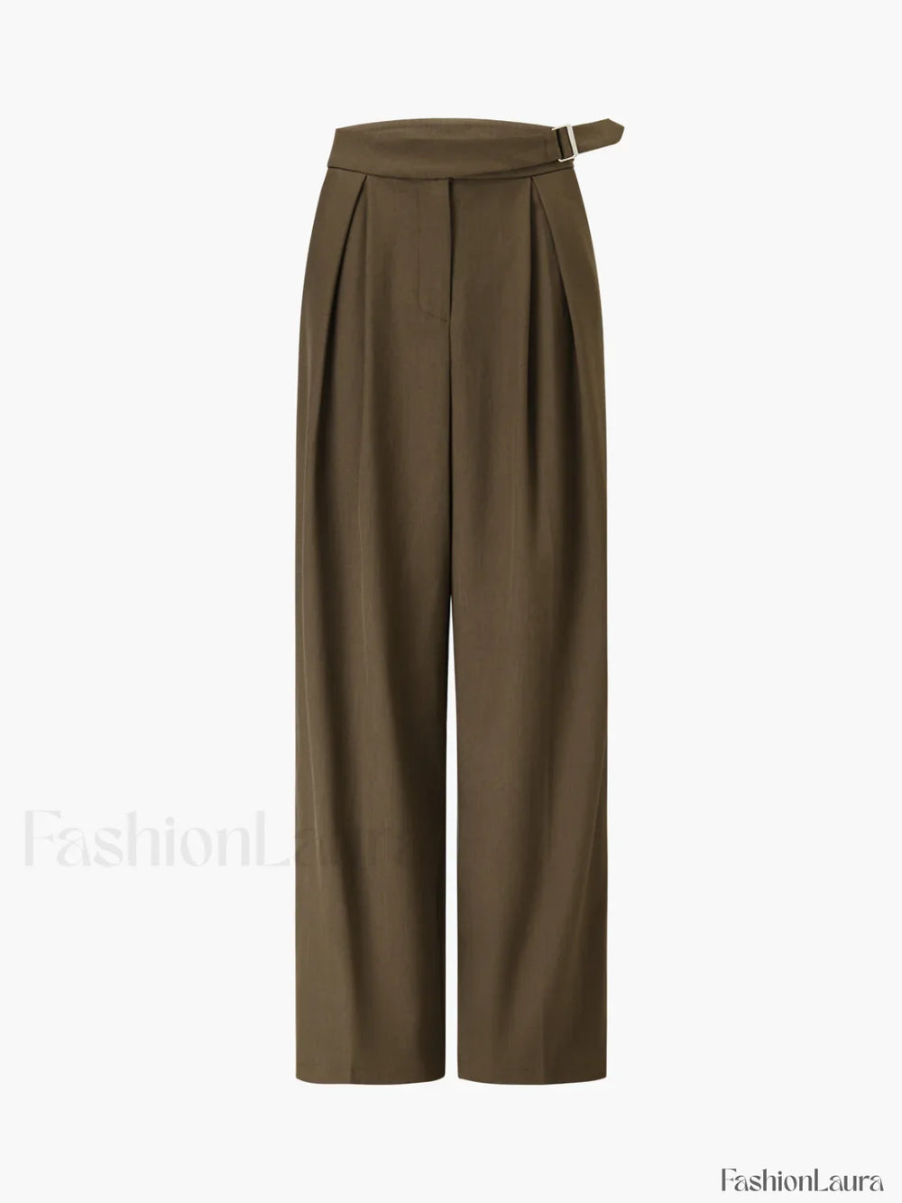 Business Casual Belted Trendy Straight Leg Dress Pants Pants