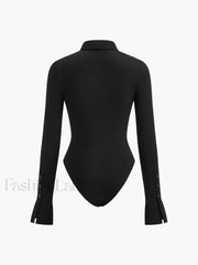 Button Down Collared Bodysuit Bodysuits