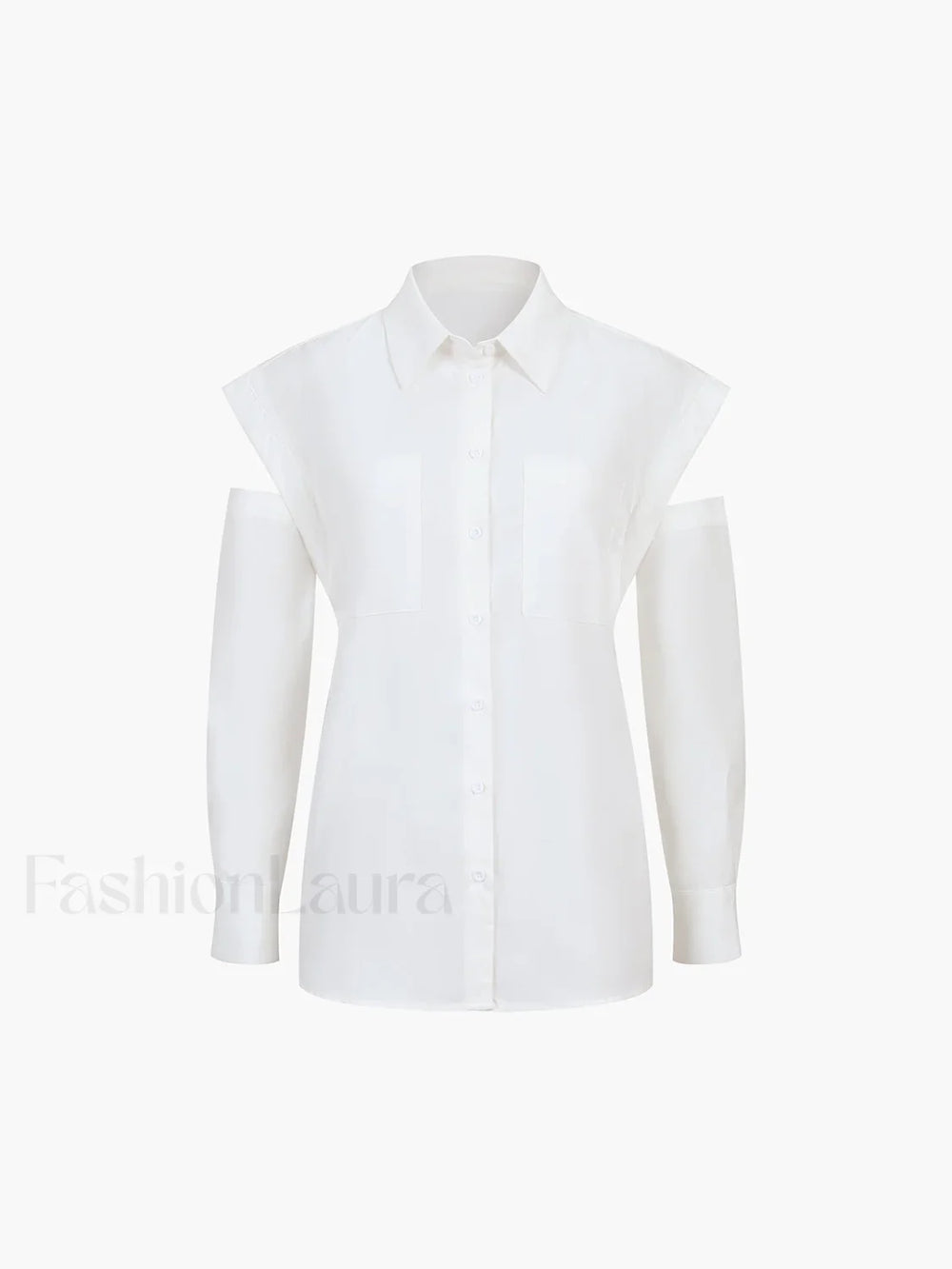 Button Down Cutout Trendy Long Sleeve Shirt Shirts