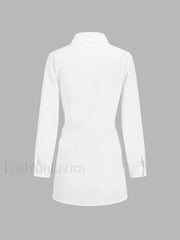Button Down Graceful Tied Long Shirt Shirts