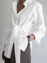 Button Down Graceful Tied Long Shirt White / XS Shirts