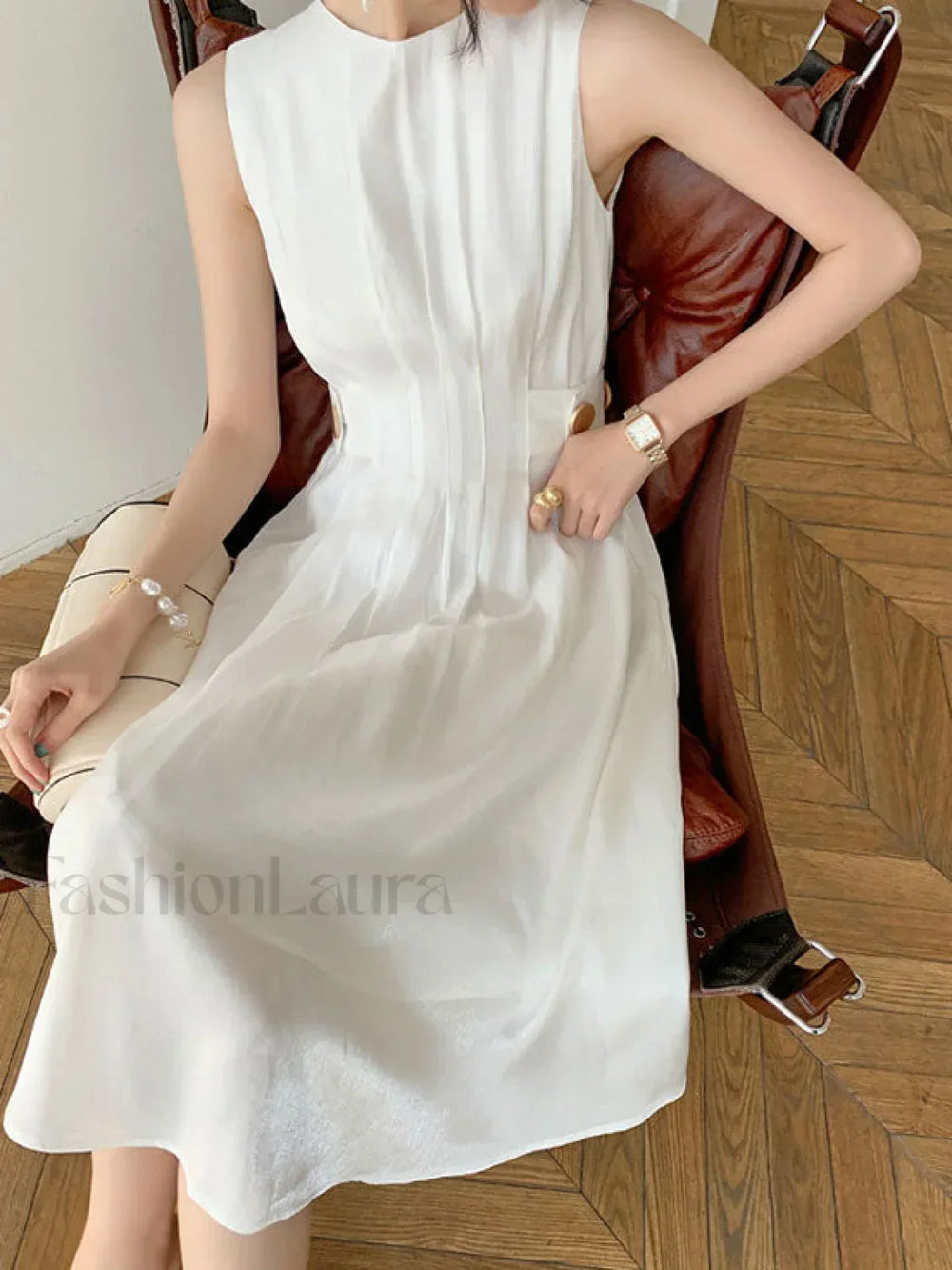 Button Embellished Satin Midi Dress Midi Dresses