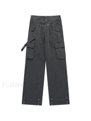 Buttoned High Waisted Cargo Pants Cargo Pants