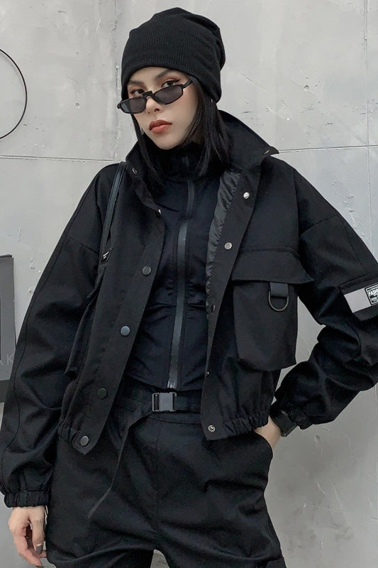 Cropped Street Utility Jacket Black / M