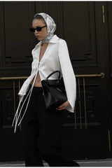 V-Neck Tie-Front Blouse