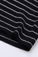 Wool Striped Round Neck Knit Top